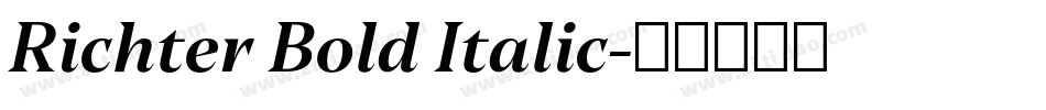 Richter Bold Italic字体转换